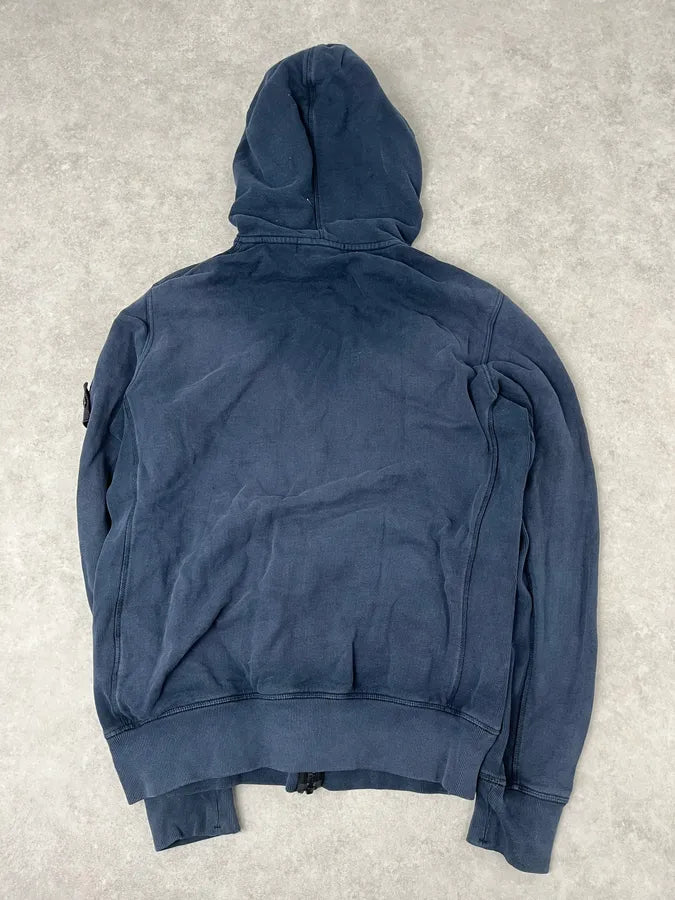 Stone Island Navy Signature Minimalist Zip-up Hoodie IadeKrD 7