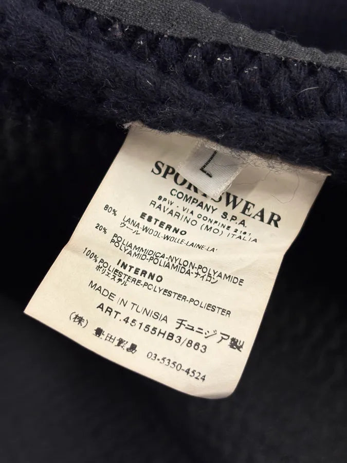 2000s Stone Island Navy Wool Compass Patch Zip-up Hoodie swEkPQa 10