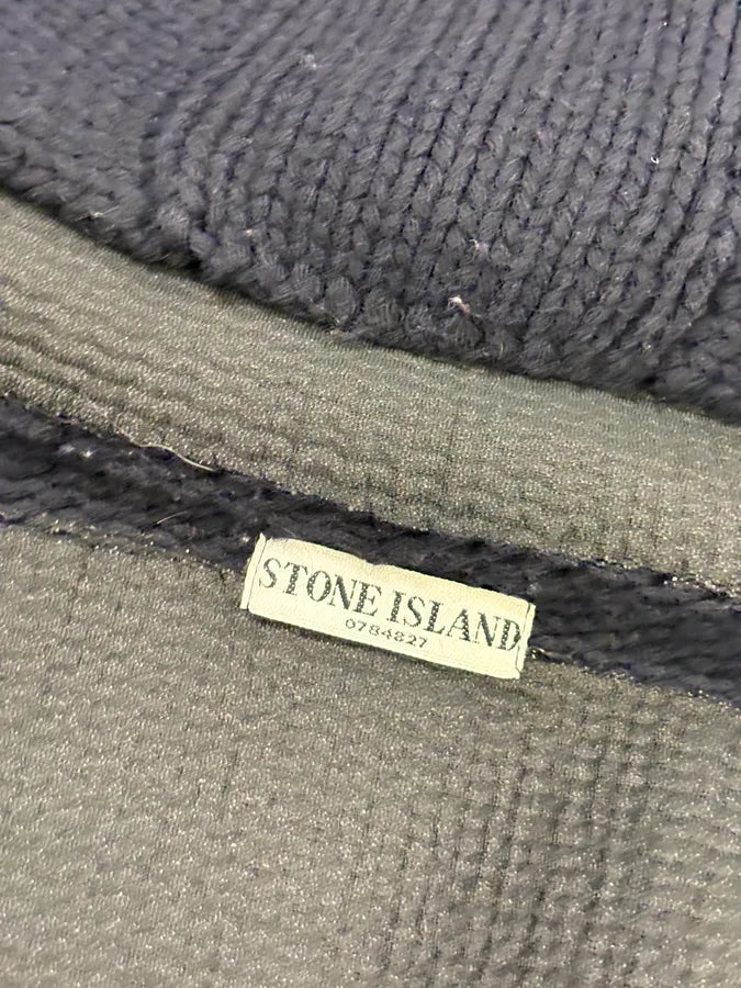 2000s Stone Island Navy Wool Compass Patch Zip-up Hoodie swEkPQa 9