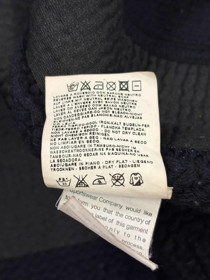 2000s Stone Island Navy Wool Compass Patch Zip-up Hoodie swEkPQa 11