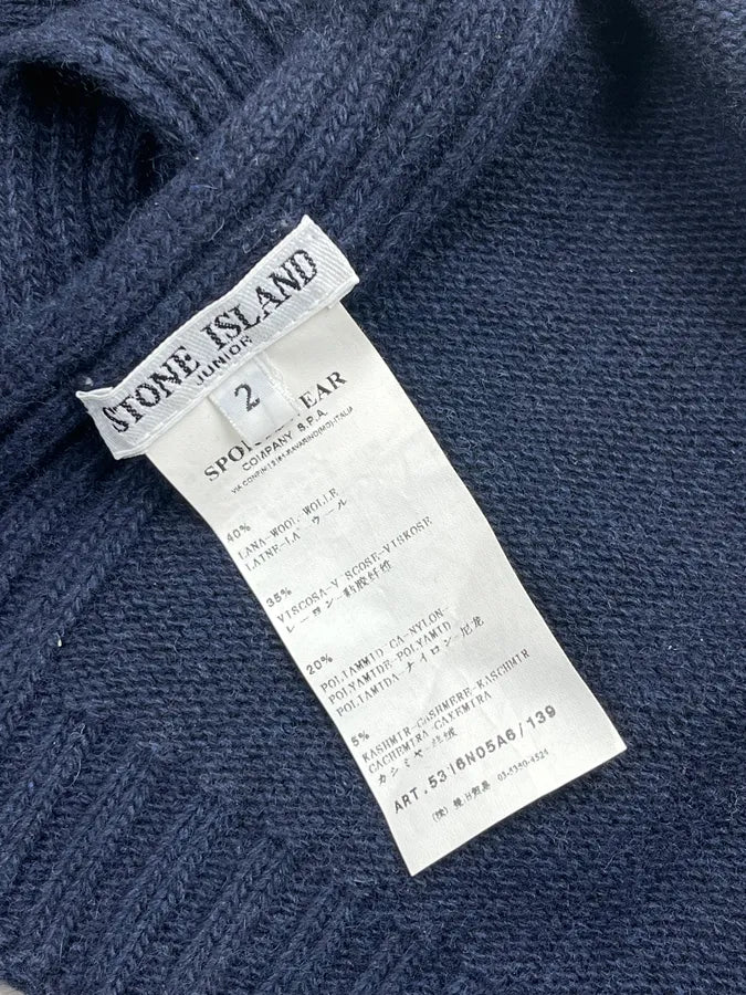 Stone Island Navy Wool Viscosa Compass Scarf QIkKfgO 2