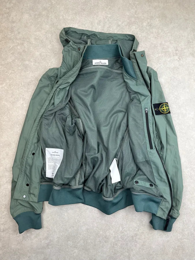 Stone Island Green Nylon Micro Reps Cargo Light Jacket KXYxXej 2