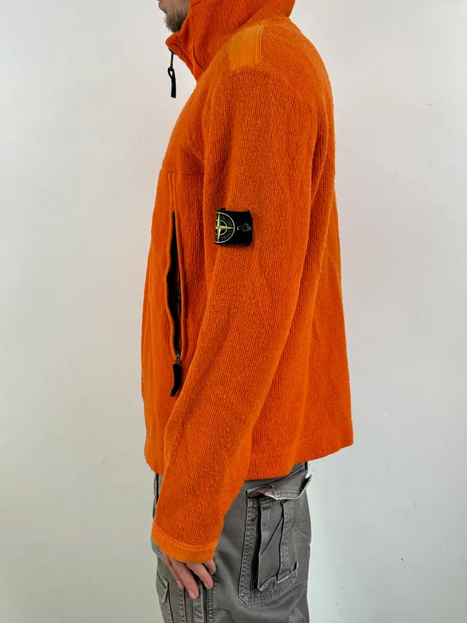 Stone Island Orange Wool Fleece Zip-up Hoodie UwfWezI 2