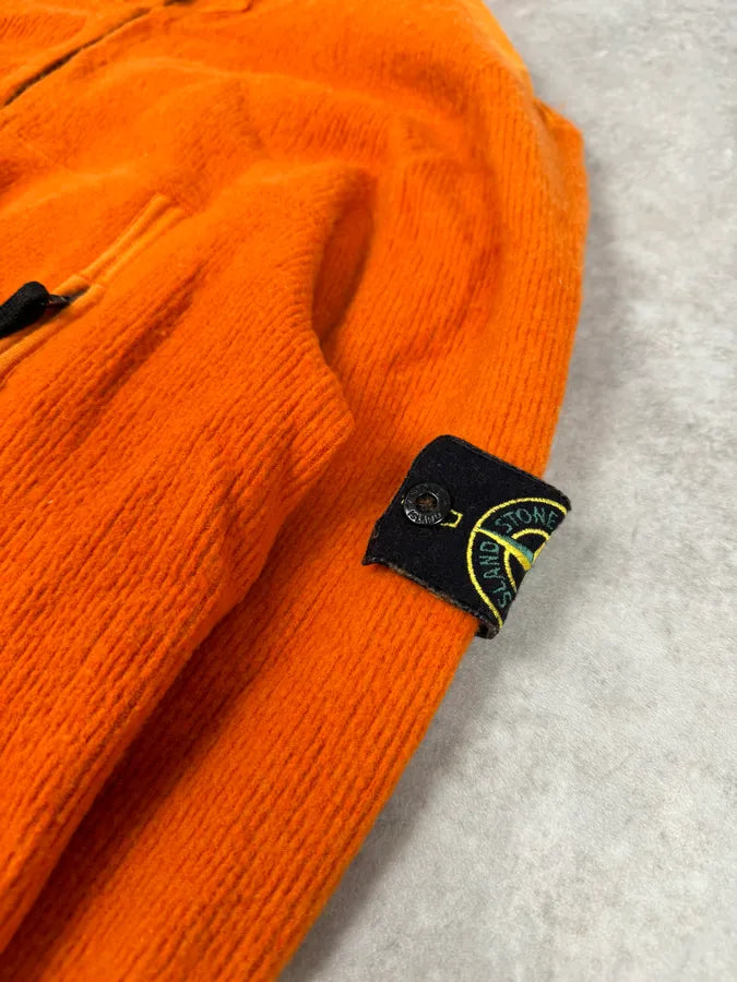 Stone Island Orange Wool Fleece Zip-up Hoodie UwfWezI 6