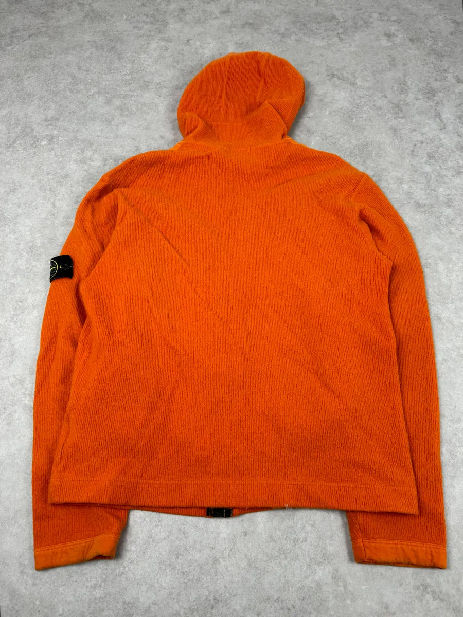 Stone Island Orange Wool Fleece Zip-up Hoodie UwfWezI 8