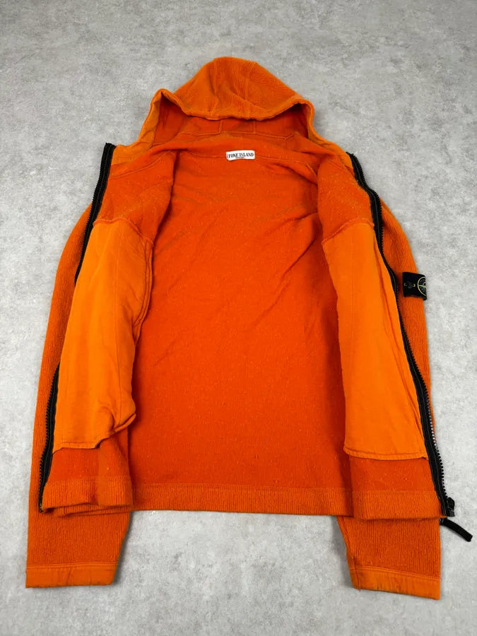 Stone Island Orange Wool Fleece Zip-up Hoodie UwfWezI 9