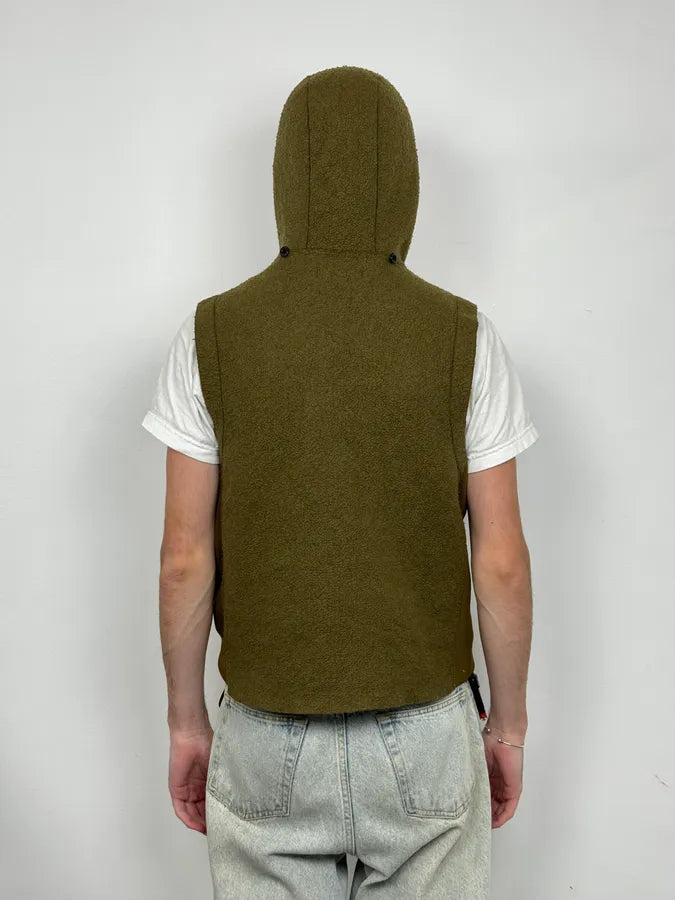 Stone Island Sleeveless Hooded Khaki Vest Jacket yUCcWQp 2