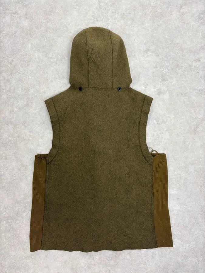 Stone Island Sleeveless Hooded Khaki Vest Jacket yUCcWQp 5