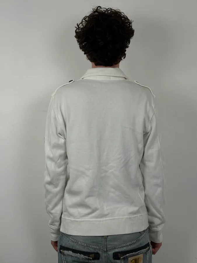 Stone Island White Double-Breasted Compass Patch Jacket gVFinTl 2