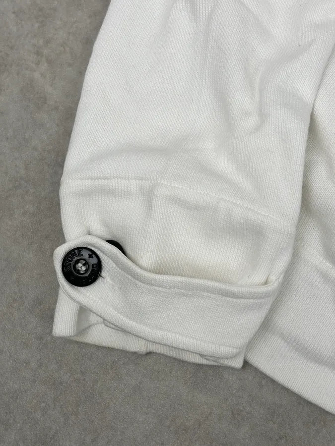 Stone Island White Double-Breasted Compass Patch Jacket gVFinTl 7