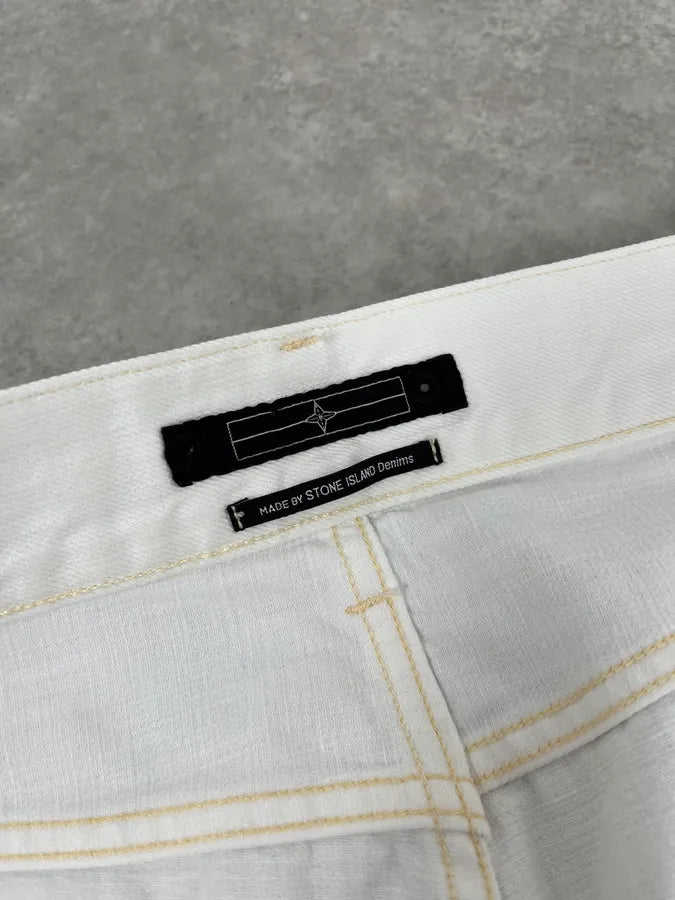 Stone Island White Denim Jeans OKkoYhj 10