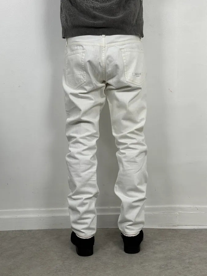 Stone Island White Denim Jeans OKkoYhj 3