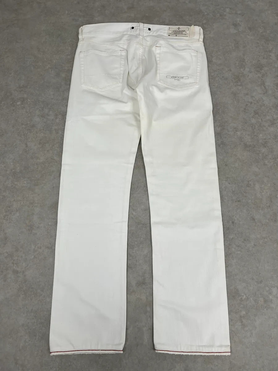 Stone Island White Denim Jeans OKkoYhj 7