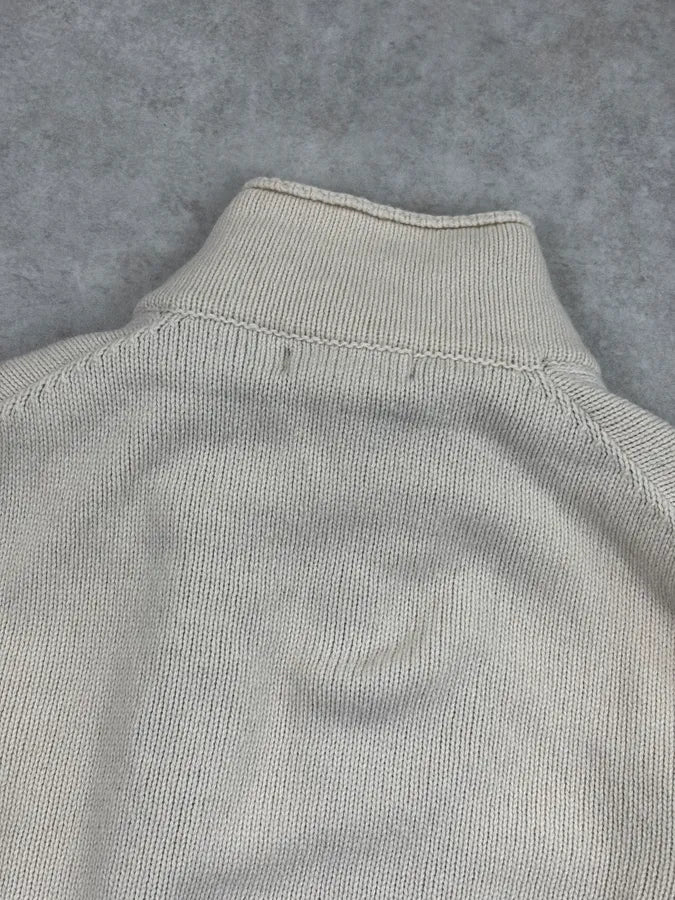 2000s Stone Island White Layered Wool Zip-up Sweater VQIndkc 5