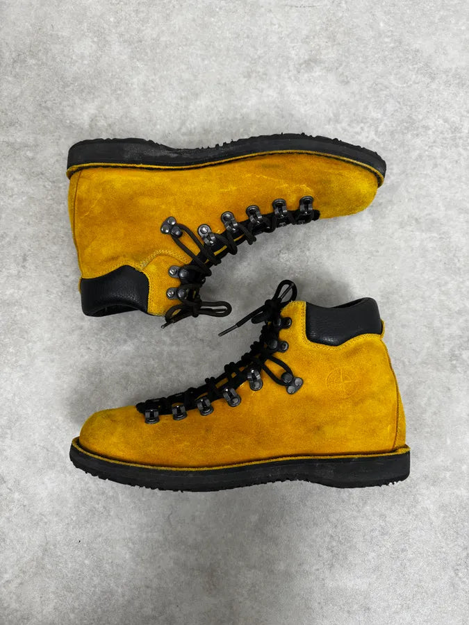 Stone Island Yellow Mustard Suede Hiking Boots ytgXbSX 4