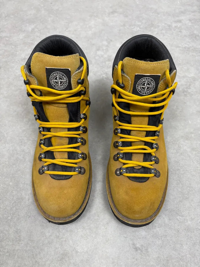 Stone Island Yellow Suede Leather Boots XevAkLe 1