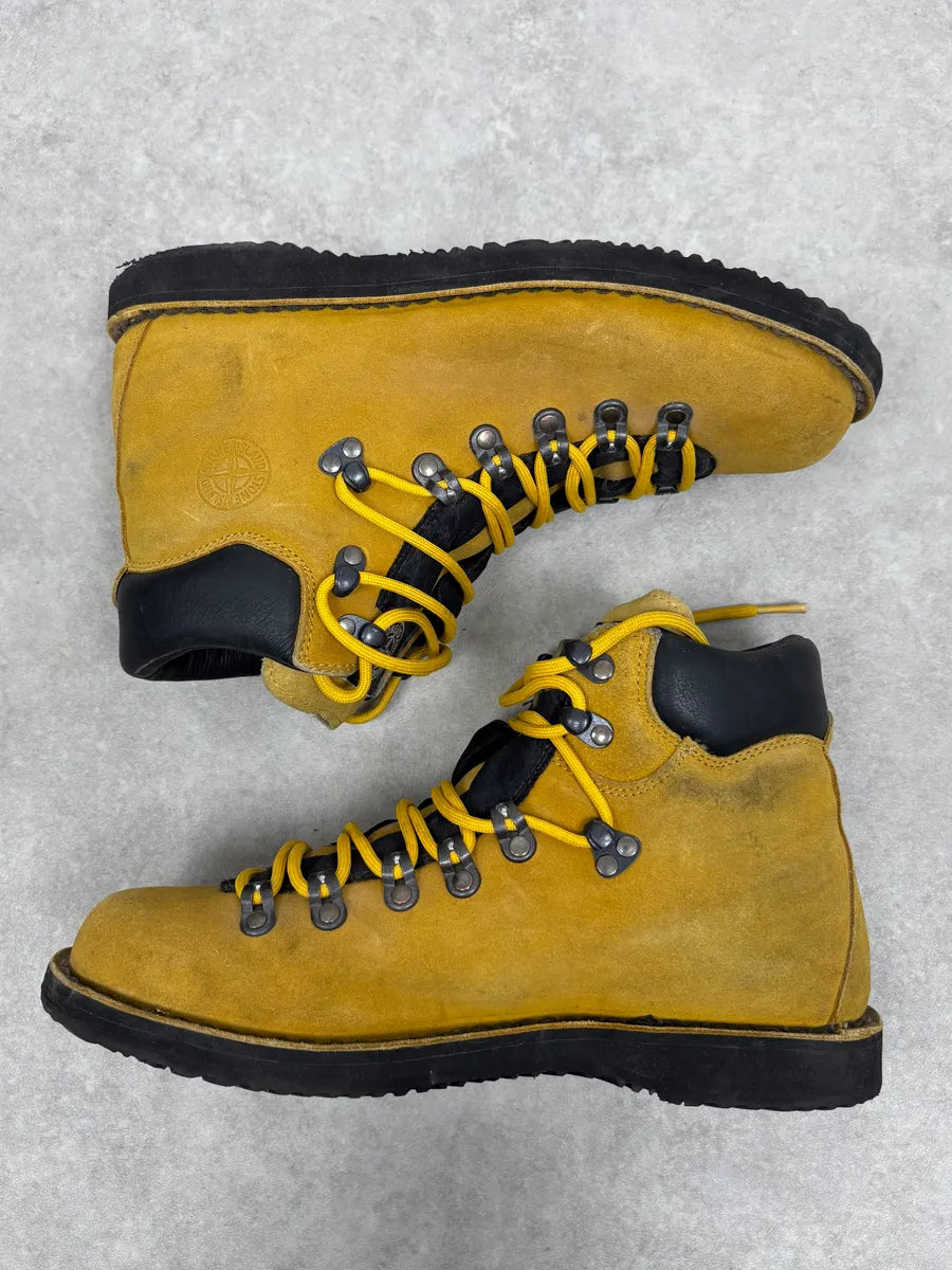 Stone Island Yellow Suede Leather Boots XevAkLe 3