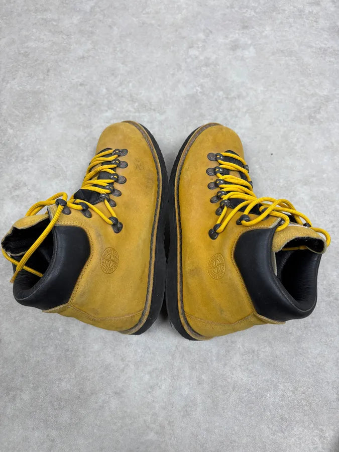 Stone Island Yellow Suede Leather Boots XevAkLe 5