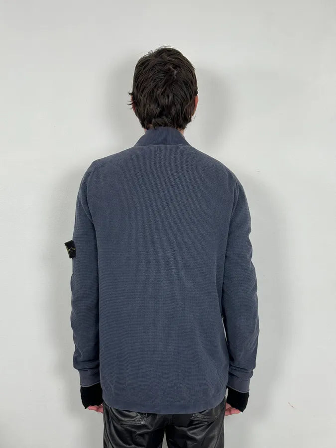 Stone Island Zip-up Navy Faded Perfored Sweater wSrIhrP 2