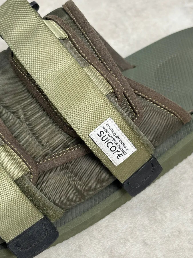 Suicoke Olive Green Nylon Slides Velcro Strap Size 46 duEyvnT 12