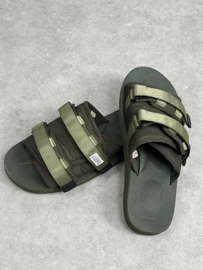 Suicoke Olive Green Nylon Slides Velcro Strap Size 46 duEyvnT 7