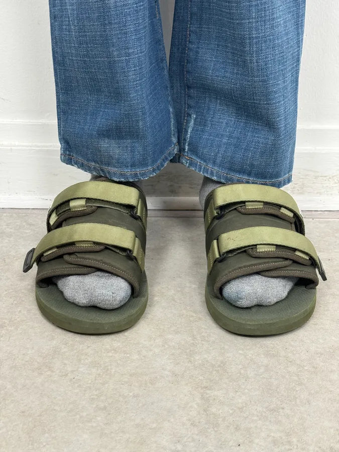 Suicoke Olive Green Nylon Slides Velcro Strap Size 46 duEyvnT 2