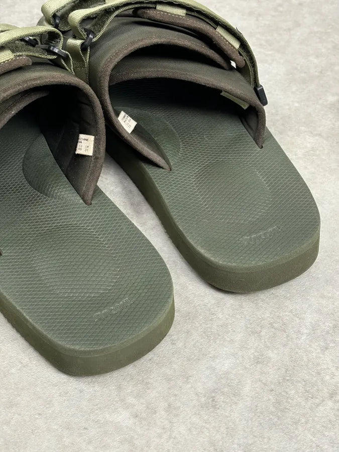 Suicoke Olive Green Nylon Slides Velcro Strap Size 46 duEyvnT 10