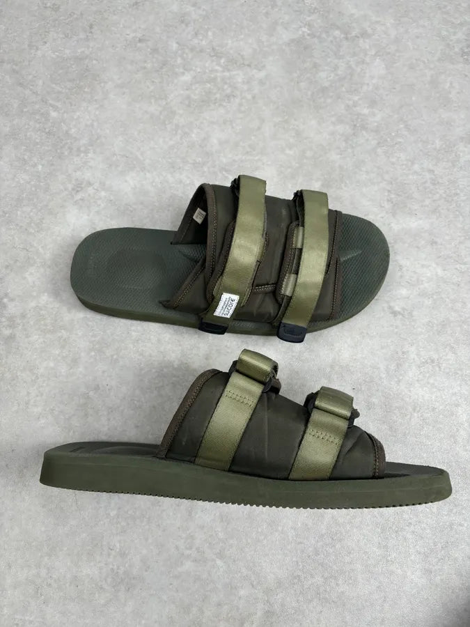 Suicoke Olive Green Nylon Slides Velcro Strap Size 46 duEyvnT 8