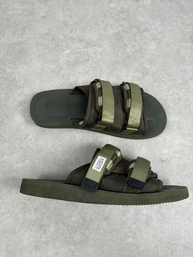 Suicoke Olive Green Nylon Slides Velcro Strap Size 46 duEyvnT 9