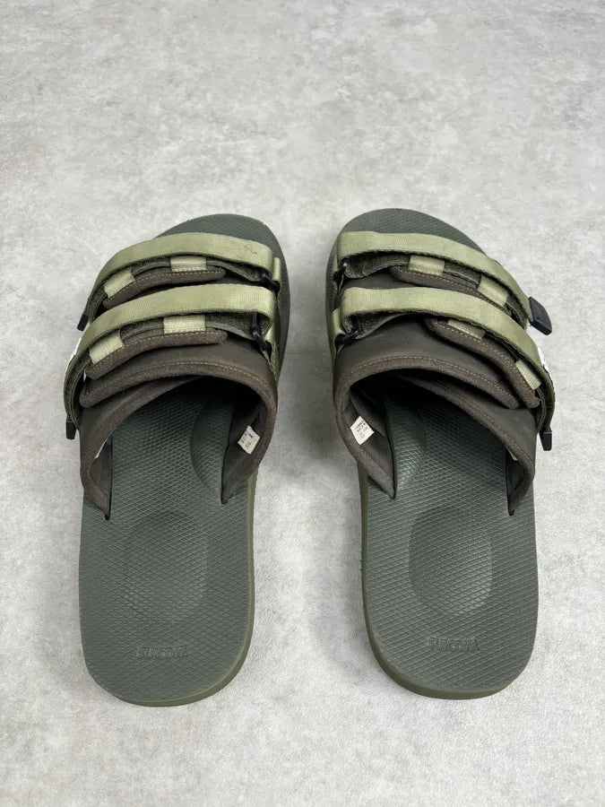 Suicoke Olive Green Nylon Slides Velcro Strap Size 46 duEyvnT 6