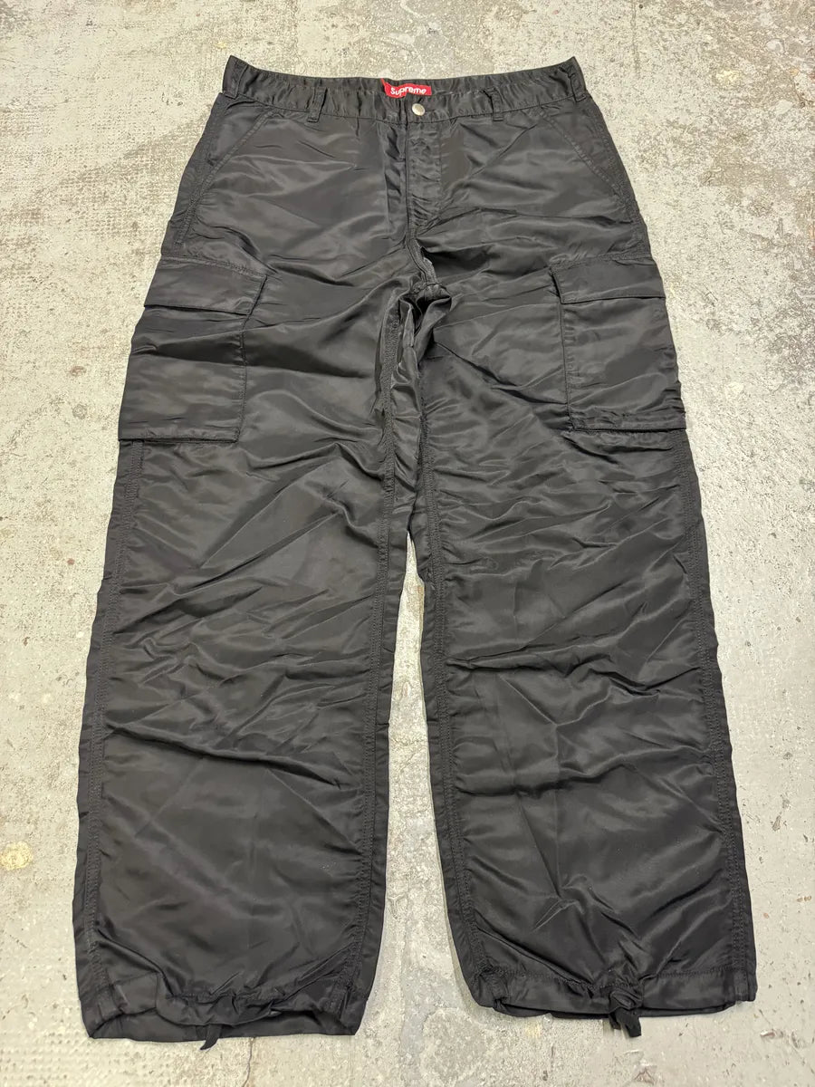 Supreme Black Nylon Cargo Large Pants OURICXx 3