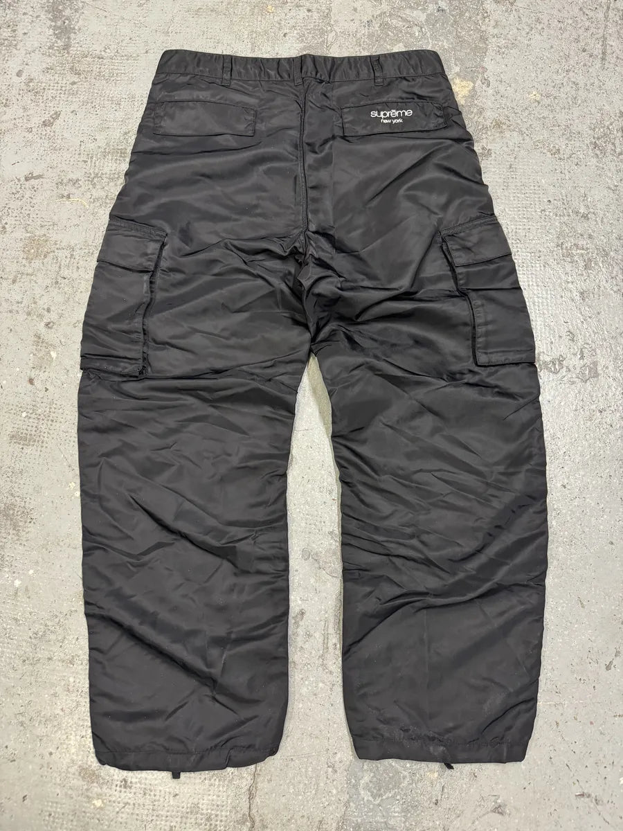 Supreme Black Nylon Cargo Large Pants OURICXx 4