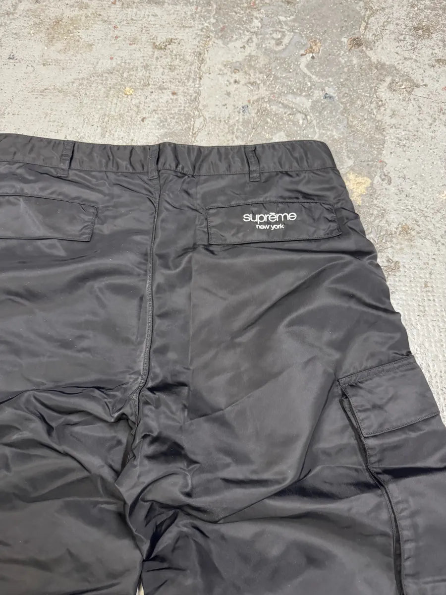 Supreme Black Nylon Cargo Large Pants OURICXx 5