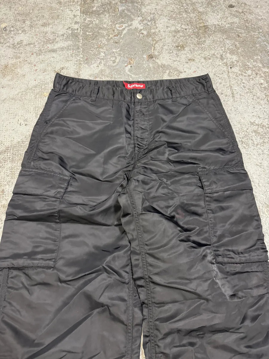 Supreme Black Nylon Cargo Large Pants OURICXx 8