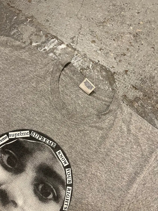 Supreme Grey Know Your Rights T-Shirt ChwYaAI 3