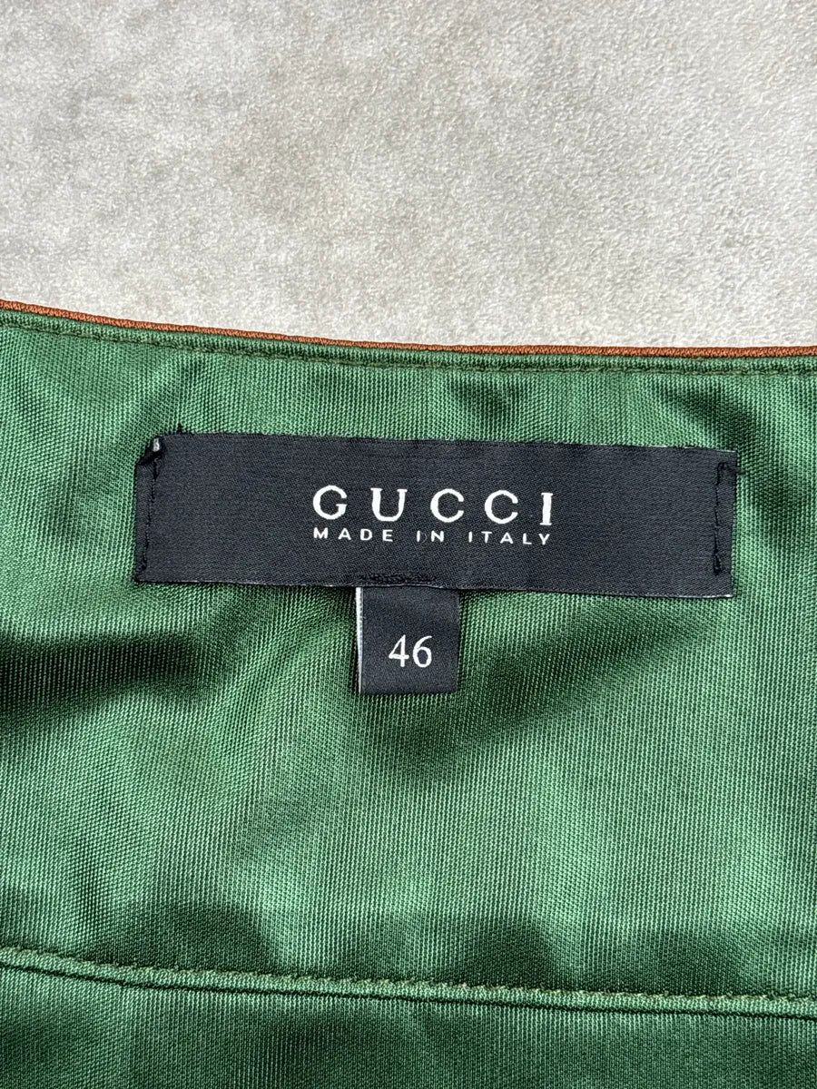 SS2006 Gucci Brown Viscose Stripe Tiered Ruffle Skirt by Frida Giannini suxzbnRR 10