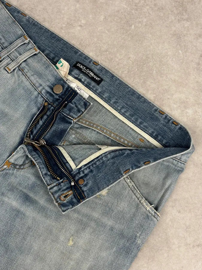 2000s Dolce & Gabbana Blue Distressed Denim Jeans EMKHVga 9