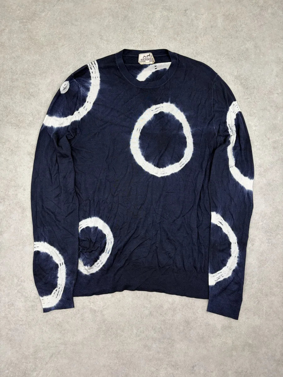 Hermès Silk Navy Circle Sweater SNVeUxI 0