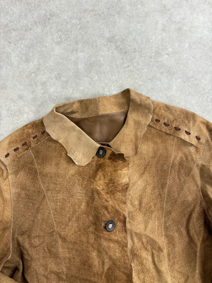 Sylvie Schimmel Brown Eroded Suede Shirt rZXHwLC 3