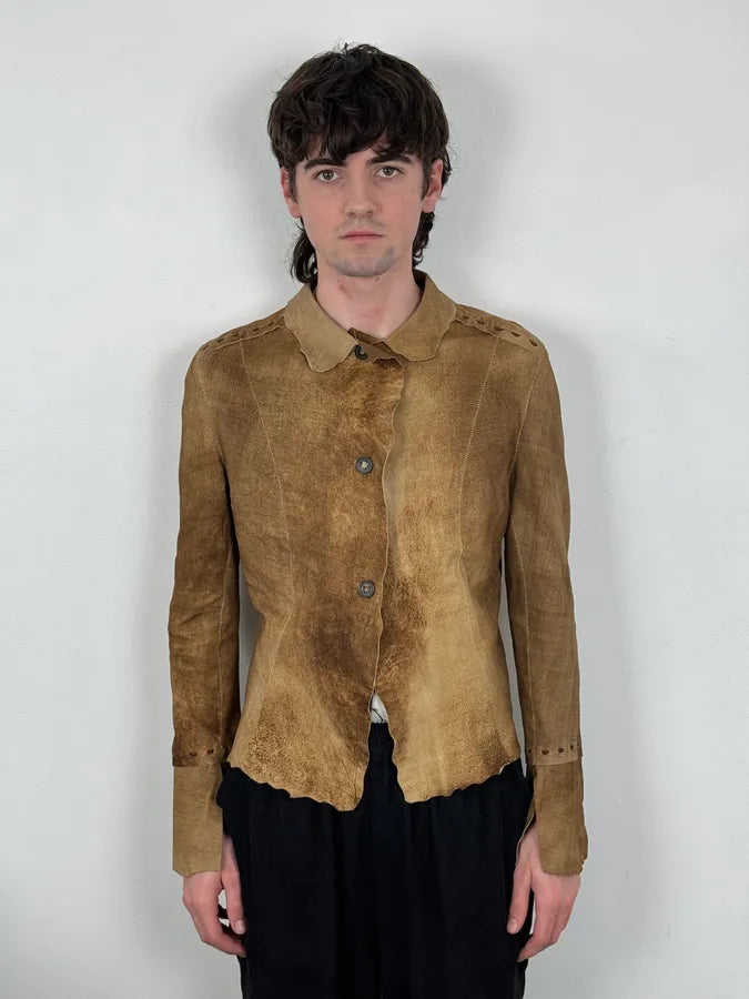 Sylvie Schimmel Brown Eroded Suede Shirt rZXHwLC 1