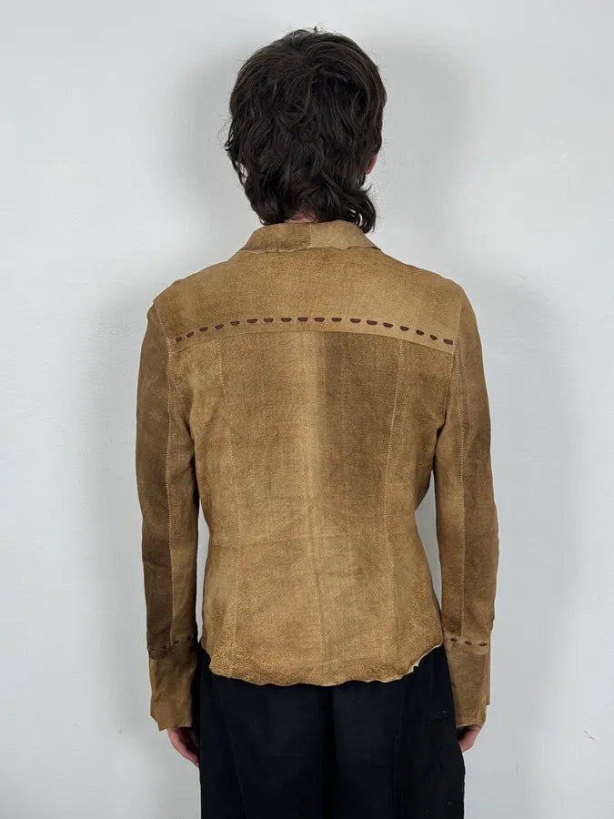 Sylvie Schimmel Brown Eroded Suede Shirt rZXHwLC 2