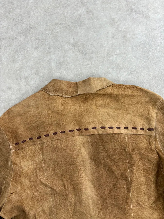 Sylvie Schimmel Brown Eroded Suede Shirt rZXHwLC 5