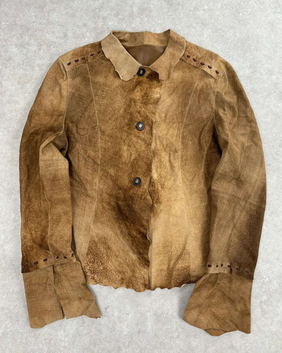 Sylvie Schimmel Brown Eroded Suede Shirt rZXHwLC 0