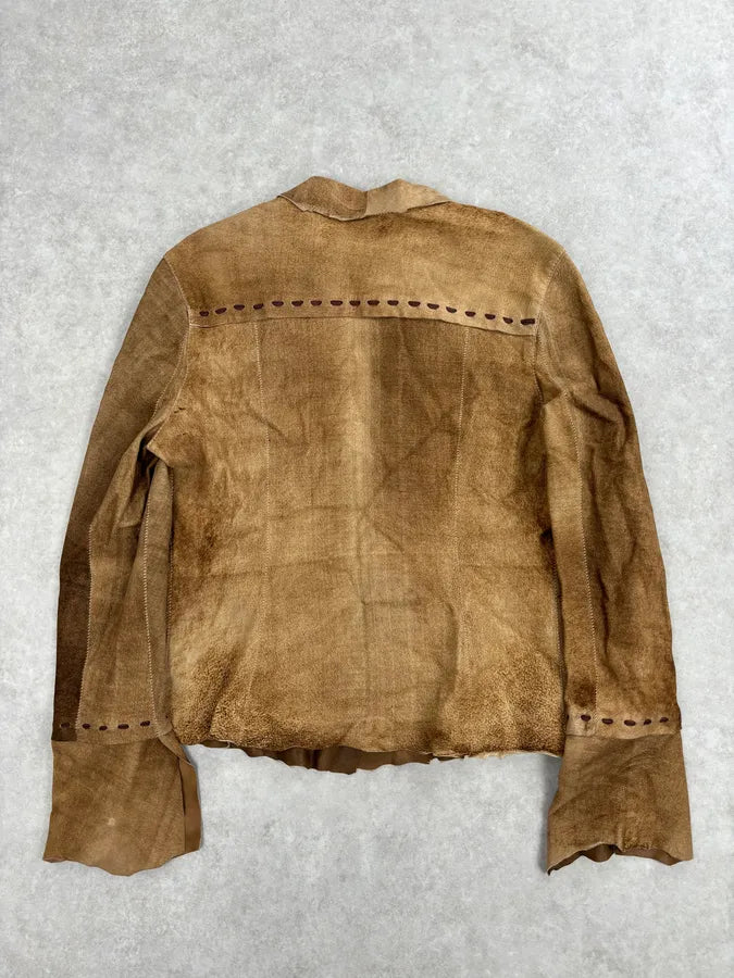 Sylvie Schimmel Brown Eroded Suede Shirt rZXHwLC 4