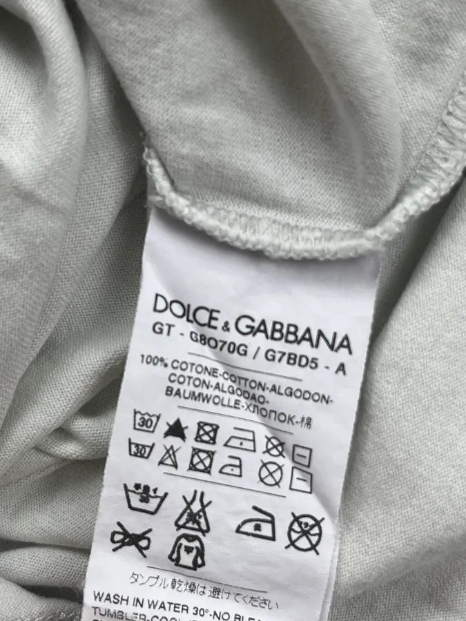 2000s Dolce & Gabbana Combate White V Neck T-Shirt pFxanAs 8