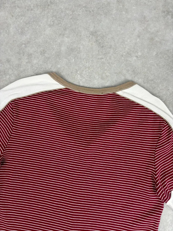 SS2008 Gucci Red Striped Henley T-Shirt nJSHsIW 5
