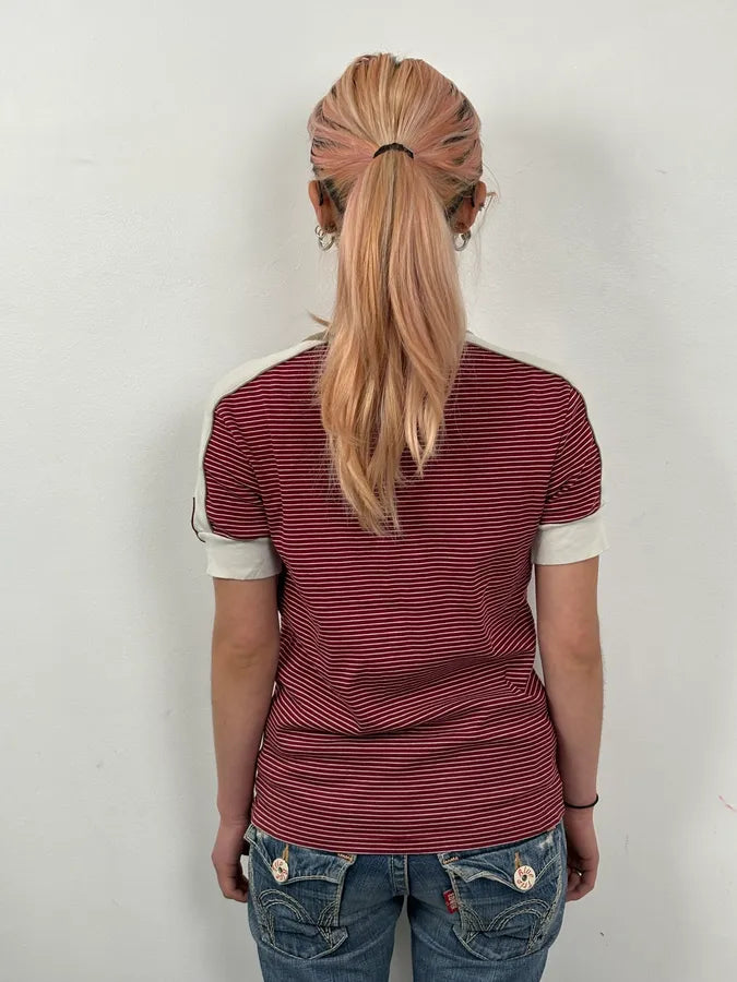 SS2008 Gucci Red Striped Henley T-Shirt nJSHsIW 2