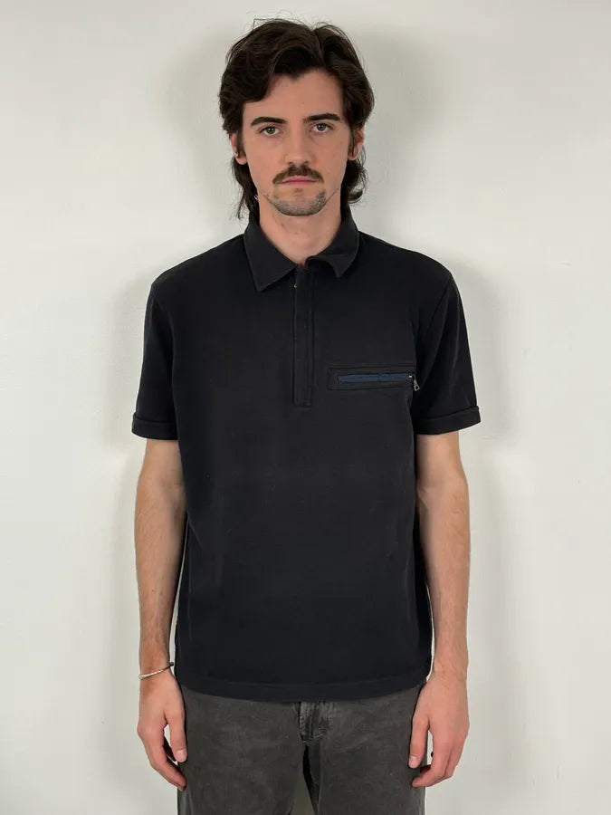 SS2006 Prada Faded Black Polo Shirt VLVCXCO 1
