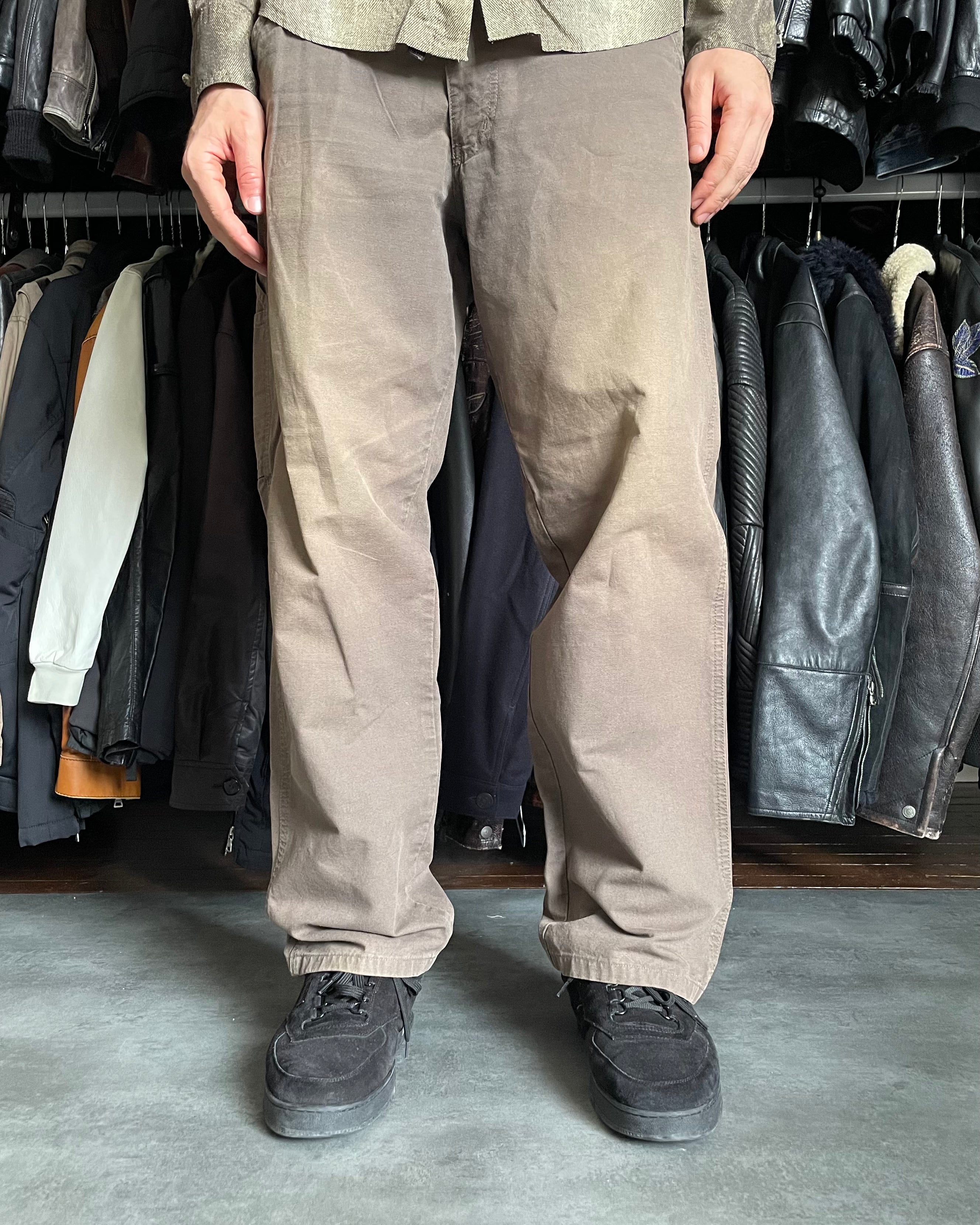 1990s Armani Brown Faded Cozy Oversized Pants  (XL) - 2