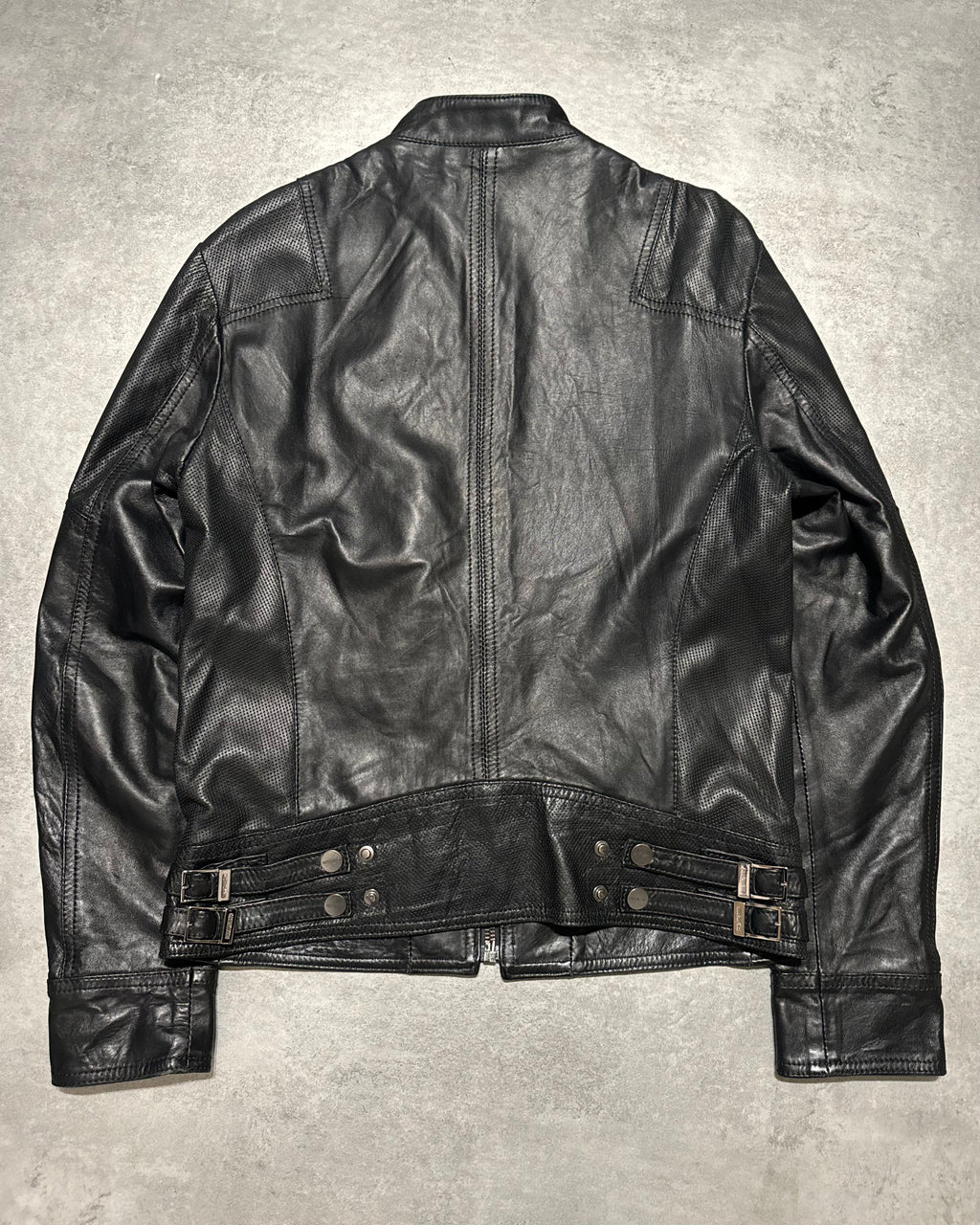 2000s Dirk Bikkembergs Avant-Garde Black Leather Jacket (M) - 2